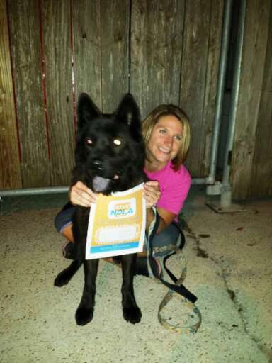 Dexter and volunteer